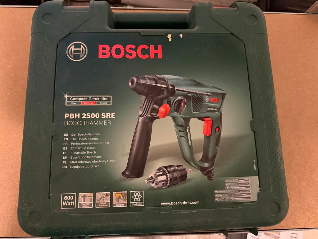 Bosch PBH 2500 SRE Boorhamer - Zo goed als nieuw, 600 watt of meer, Boor- en/of Breekhamer, Ophalen of Verzenden, Zo goed als nieuw