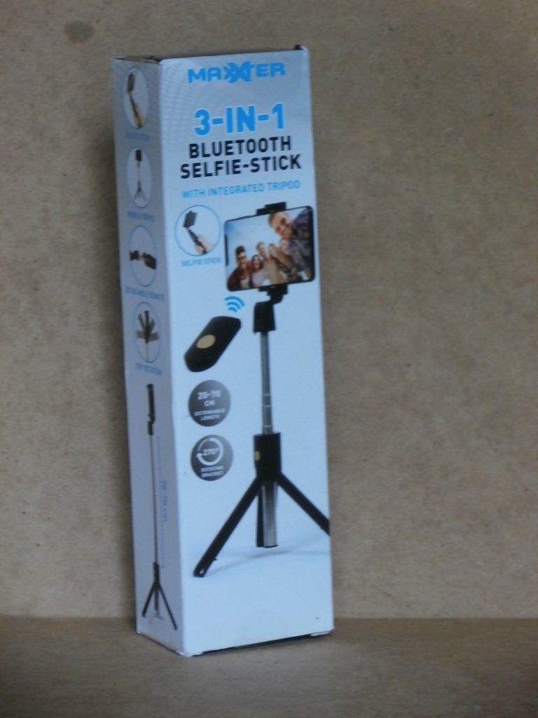 Maxxter Bluetooth selfie-stick 3-in-1 mobile tripod 20-70 cm, Ophalen of Verzenden, Nieuw, 125 cm of minder, Driepoot