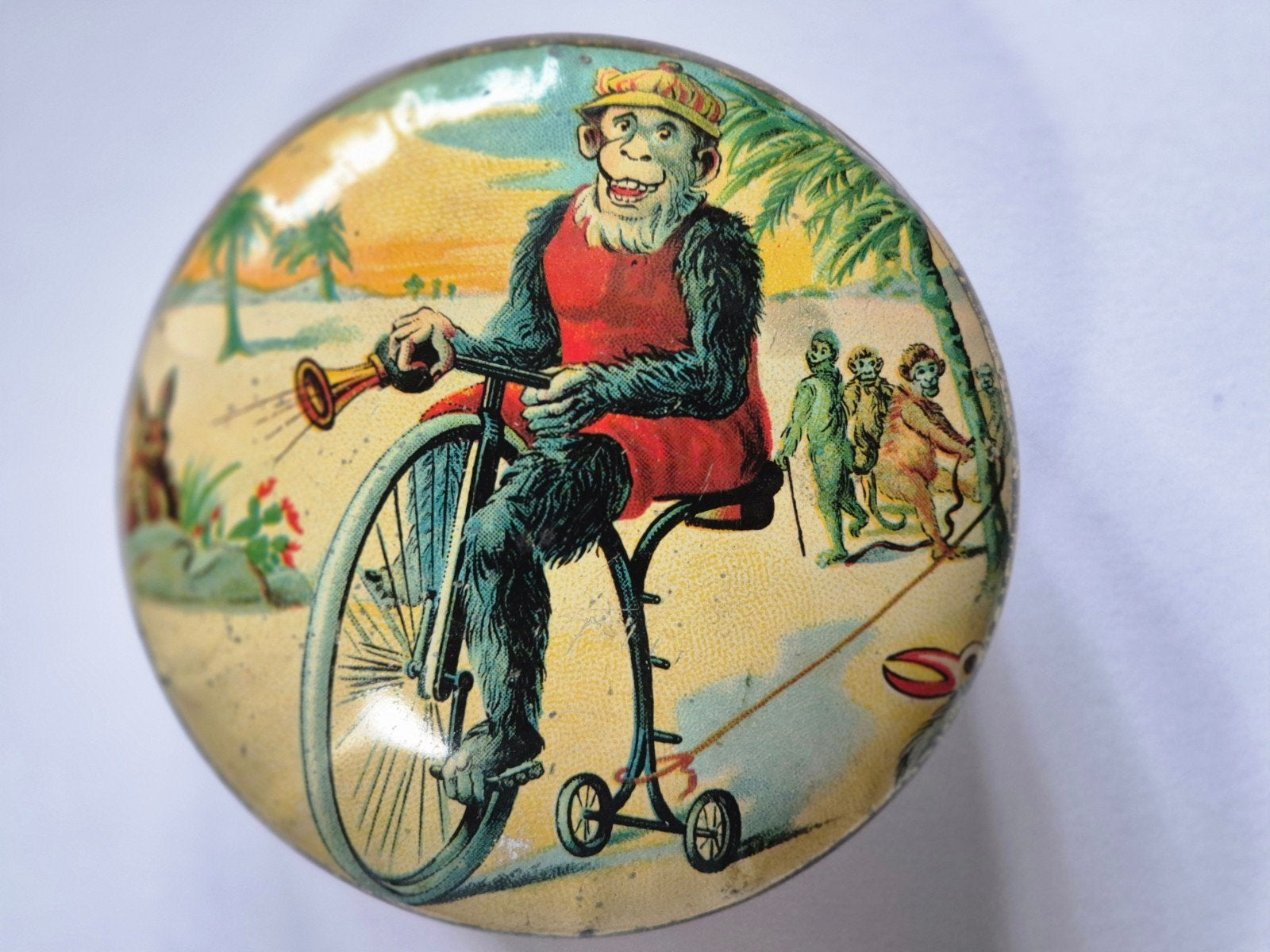 Pette chocolade blik Wormerveer Aap op fiets, Verzamelen, Ophalen of Verzenden, Gebruikt, Overige