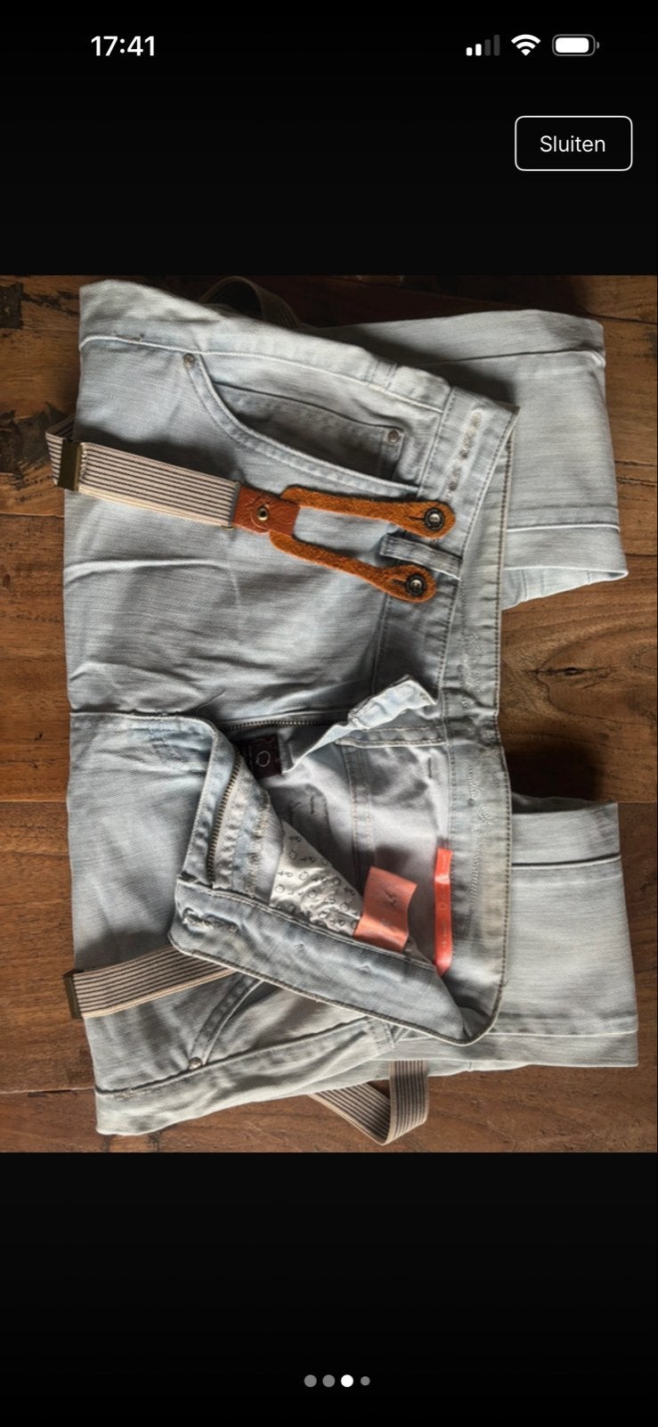 Baggy Jeans met Bretels - Maat 26, Ophalen of Verzenden, Gedragen, Blauw, W27 (confectie 34) of kleiner