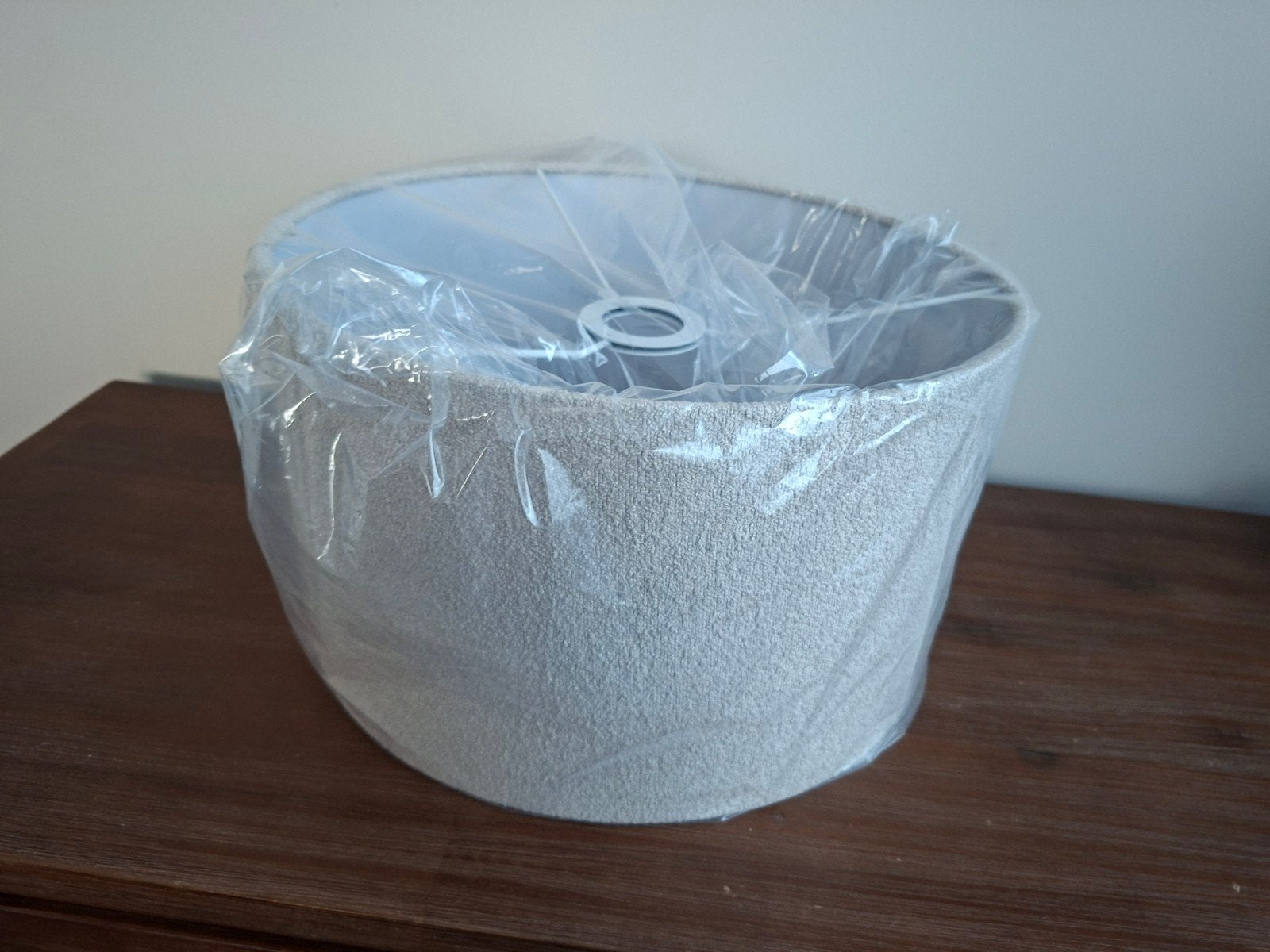 Crème bouclé lampenkap, cilinder, 35x20 cm, 20 cm, 35 cm, Rond, Ophalen of Verzenden