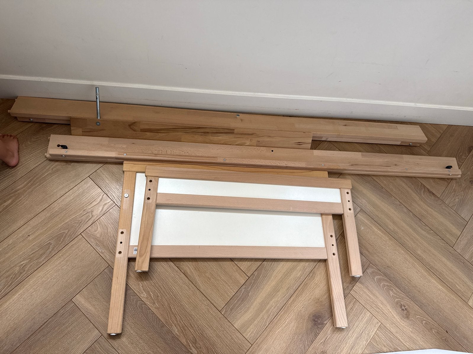 IKEA SNIGLAR peuterbed / junior bed 70x160cm met zijsteun, Ophalen, Beige, 190 cm of minder, Zo goed als nieuw