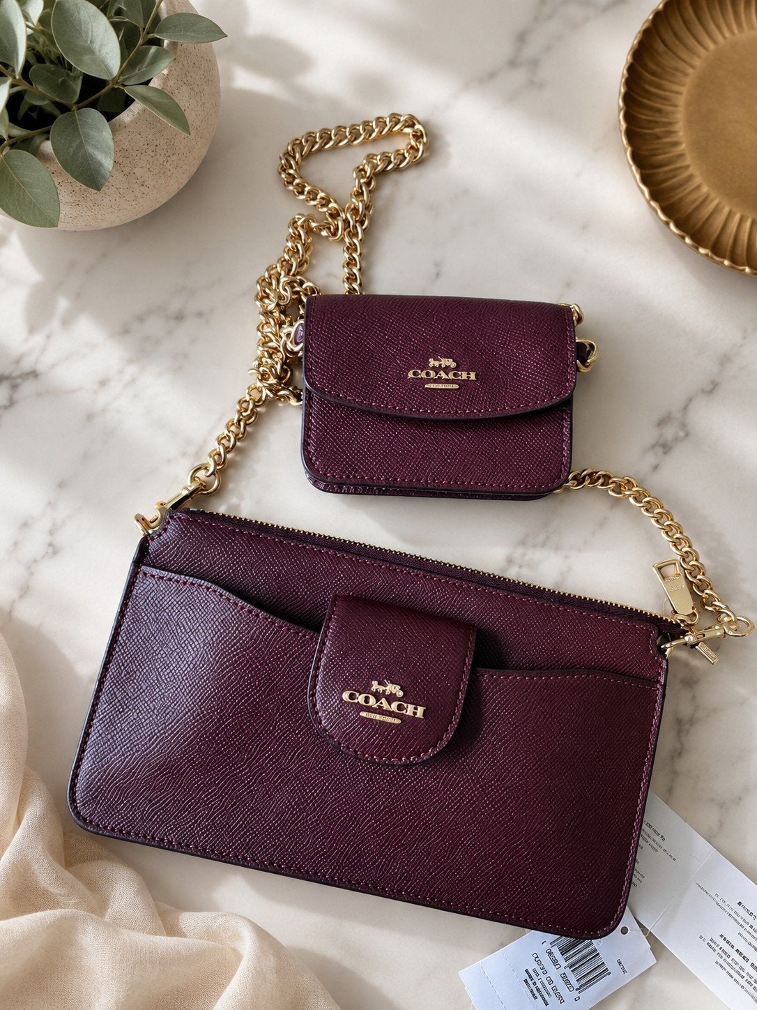 Coach Poppy Crossbody/Wallet Set - Ne with Tags - Burgundy., Ophalen of Verzenden, Nieuw, Rood, Schoudertasje