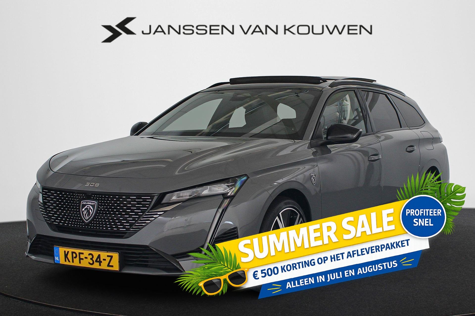 Peugeot 308 SW 1.6 Plug-in Hybrid 180 GT Pano Trekhaak Stuur, Auto's, Gebruikt, 4 cilinders, 181 pk, Plug-in hybride