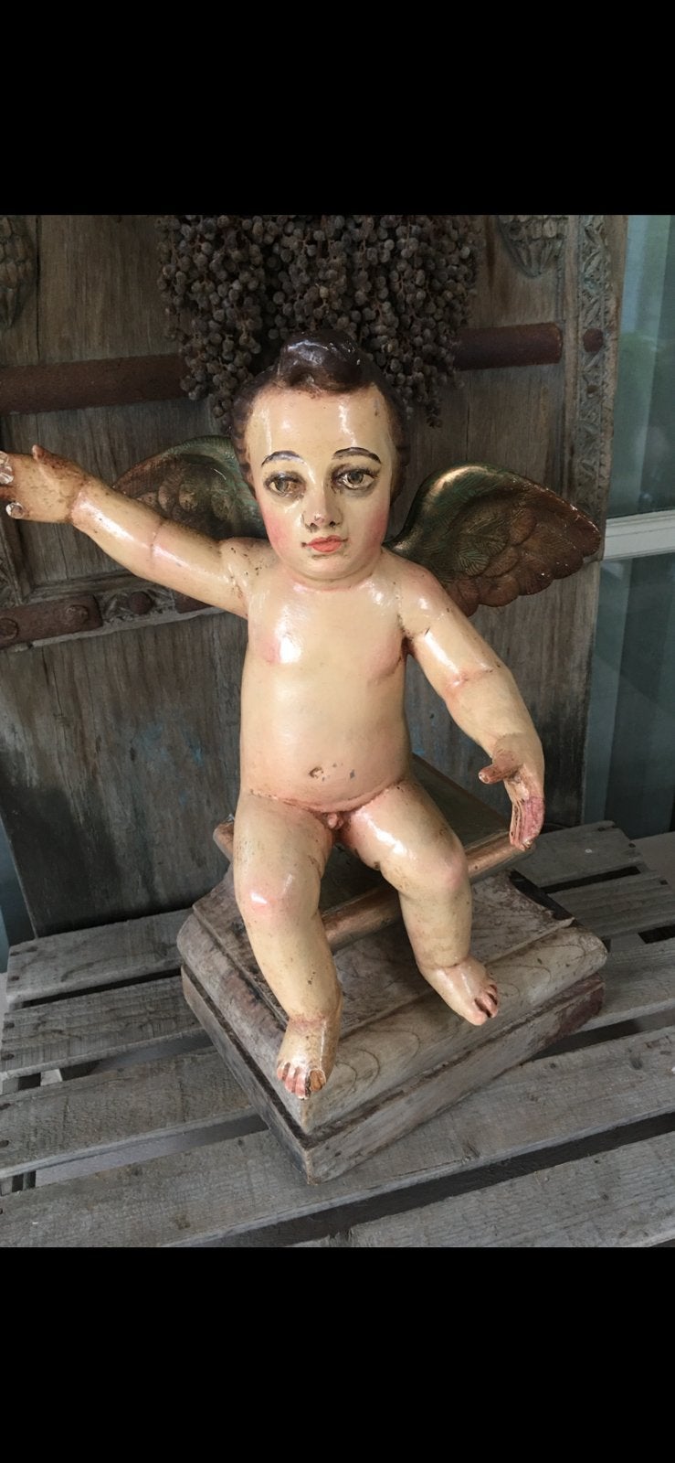 Schitterende antieke engel, Antiek en Kunst, Ophalen of Verzenden