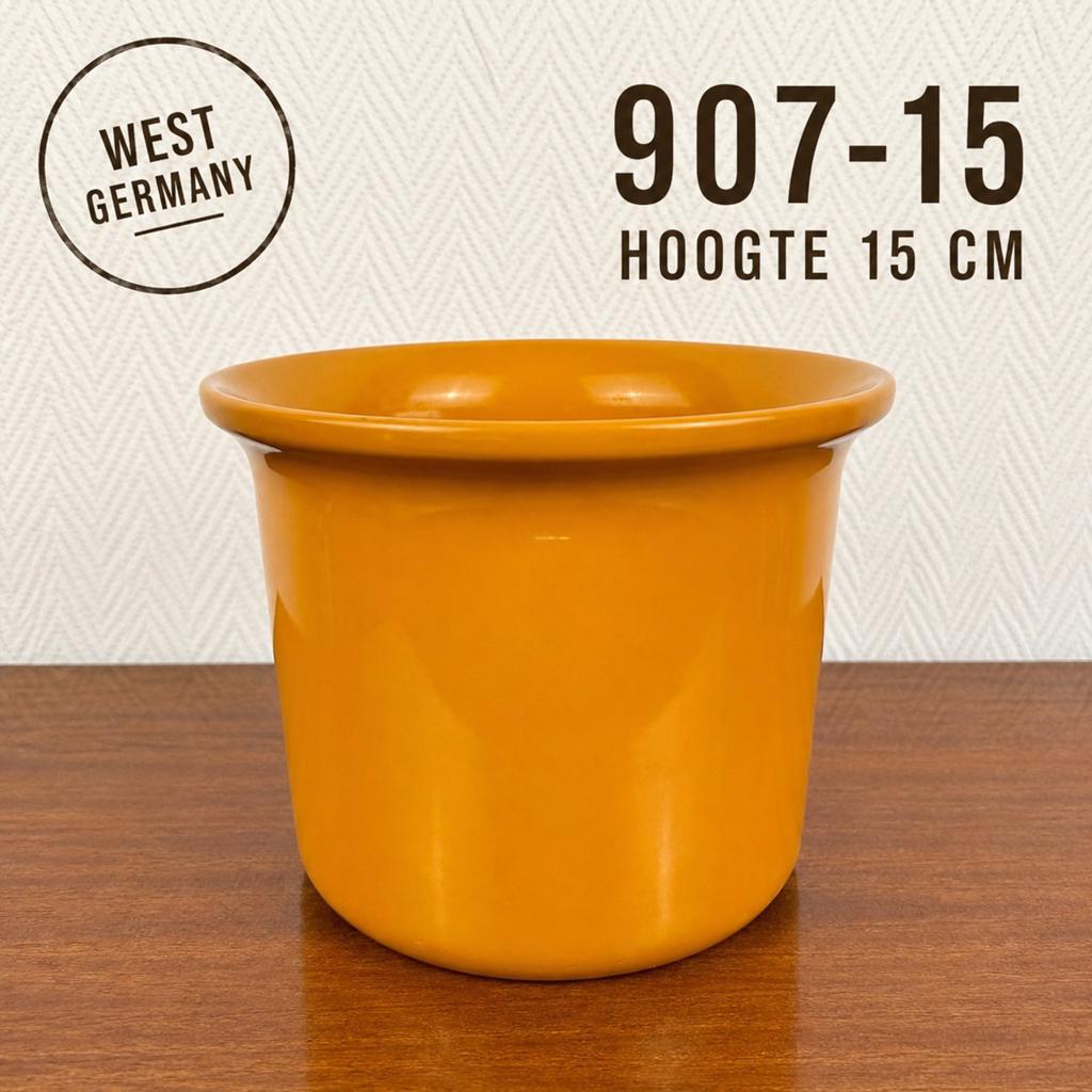 West Germany bloempot oranje - Nummer: 907-15, Tuin en Terras, Bloempotten, Rond, Binnen, Ophalen of Verzenden, Zo goed als nieuw