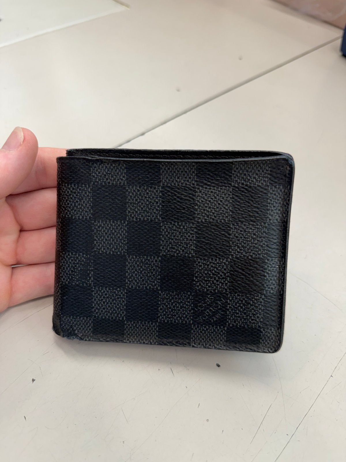 Authentieke Louis Vuitton portemonnee, Ophalen of Verzenden, Gebruikt, Grijs, Leer
