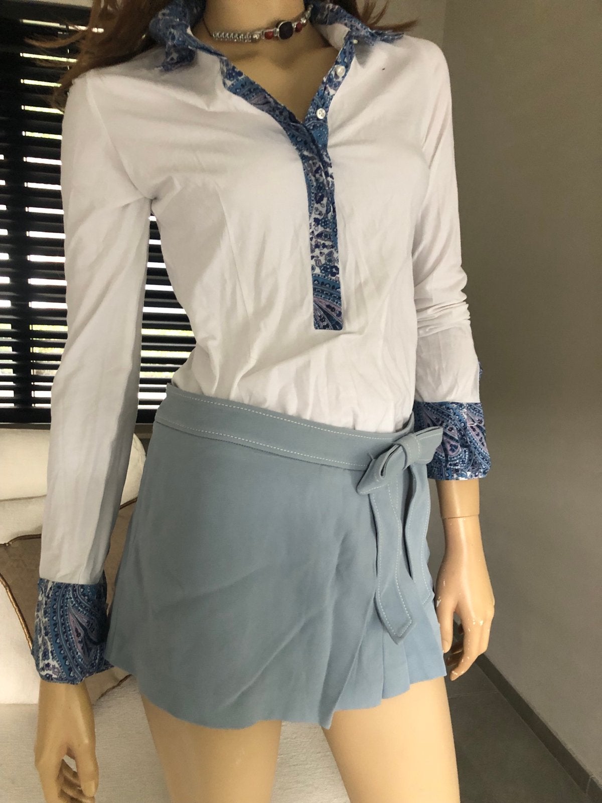 R2 Westbrook Witte Bodysuit Blouse met Paisley Print, Wit, Ophalen of Verzenden, Zo goed als nieuw, Lange mouw
