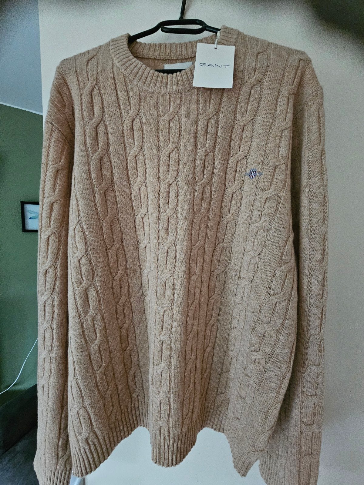 GANT Lamswollen Kabeltrui - Nieuw met labels, Nieuw, Overige maten, Ophalen of Verzenden, GANT