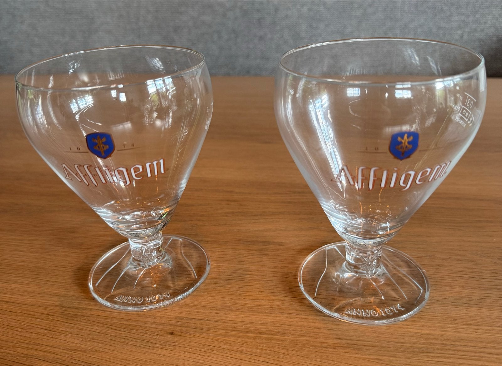 Set van 2 Affligem bierglazen, Ophalen, Zo goed als nieuw, Overige merken, Glas