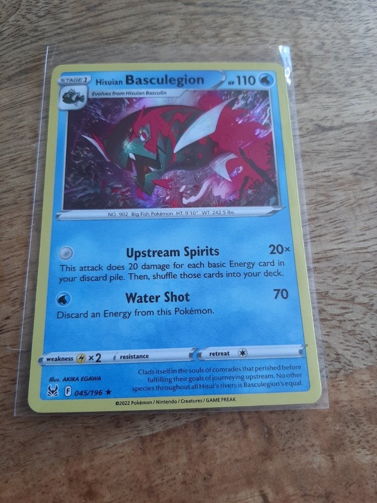 Hisuian Basculegion #45, Holo Rare, Pokemon Lost Origin, Ophalen of Verzenden, Nieuw, Losse kaart