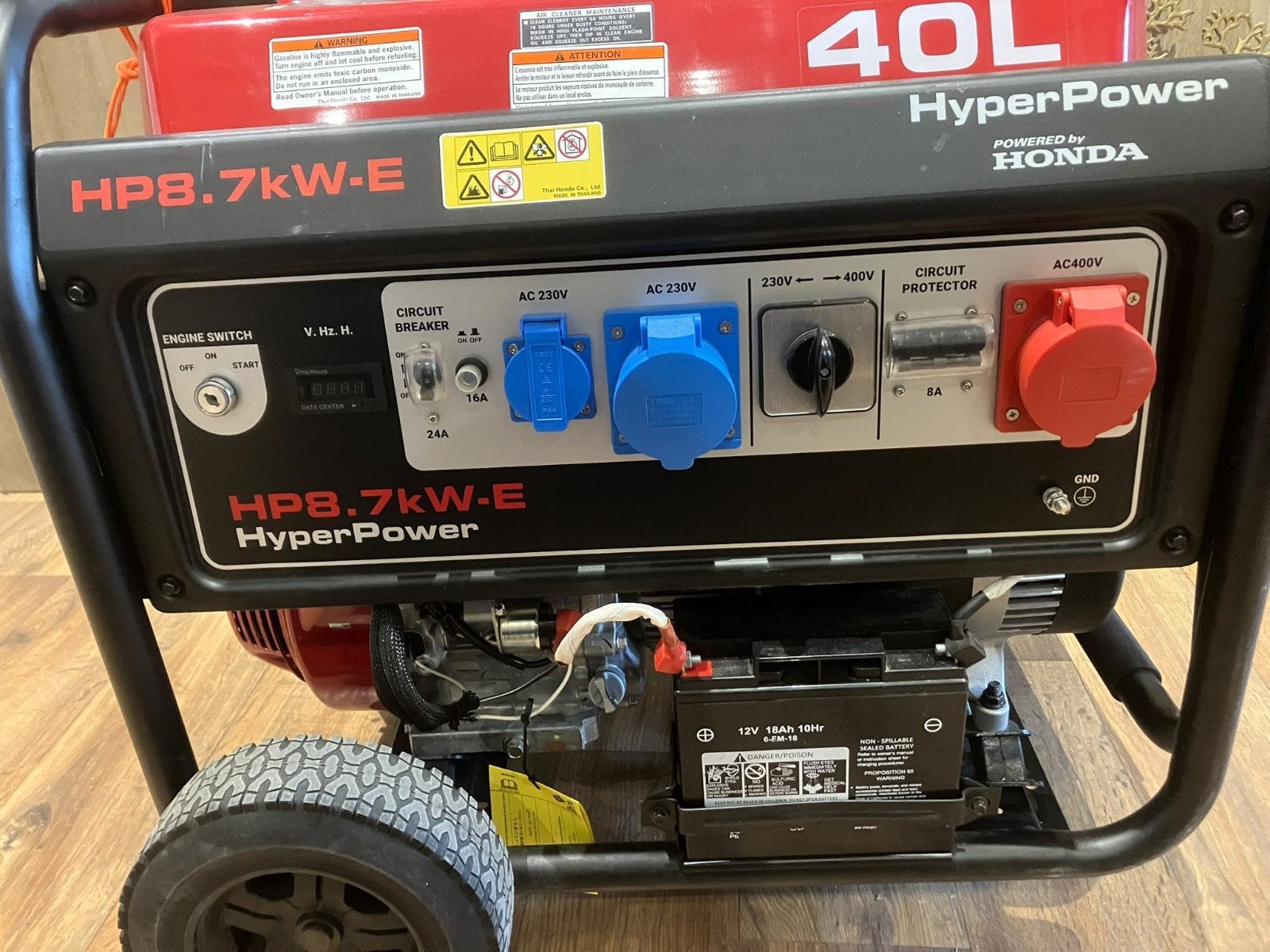 HyperPower HP8.7KW-E Honda 6kW 230/400V aggregaat, Ophalen, Elektrisch startend, Benzine, Nieuw