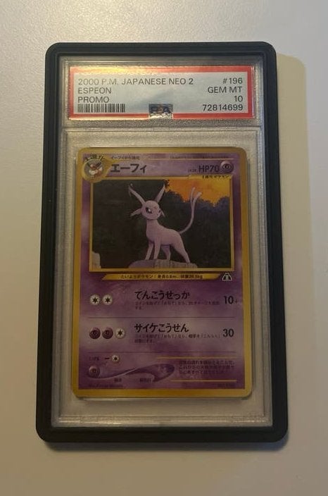 Espeon #196 - Neo Premium File 2 - PSA 10, Ophalen of Verzenden, Zo goed als nieuw, Losse kaart