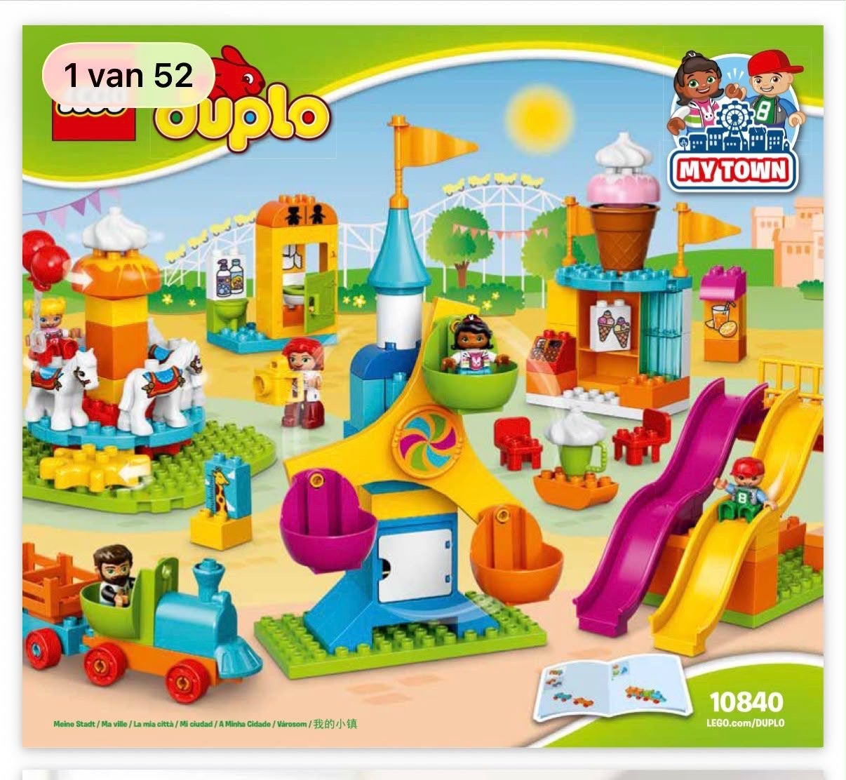 4 Duplo sets: Circus, Vuilniswagen, Pizzeria, Kampeerset, Kinderen en Baby's, Ophalen, Zo goed als nieuw, Duplo, Meerdere sets