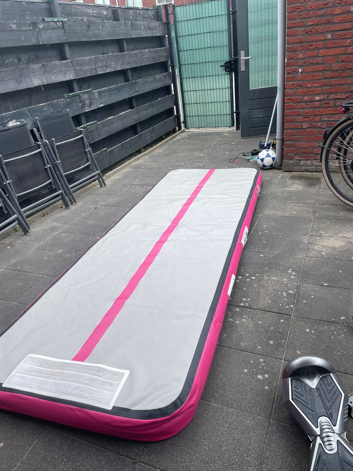 Youarez Airtrack Roze/Grijs 300x100x12 cm, Ophalen, Materiaal, Kindermaat 122 t/m 140, Zo goed als nieuw