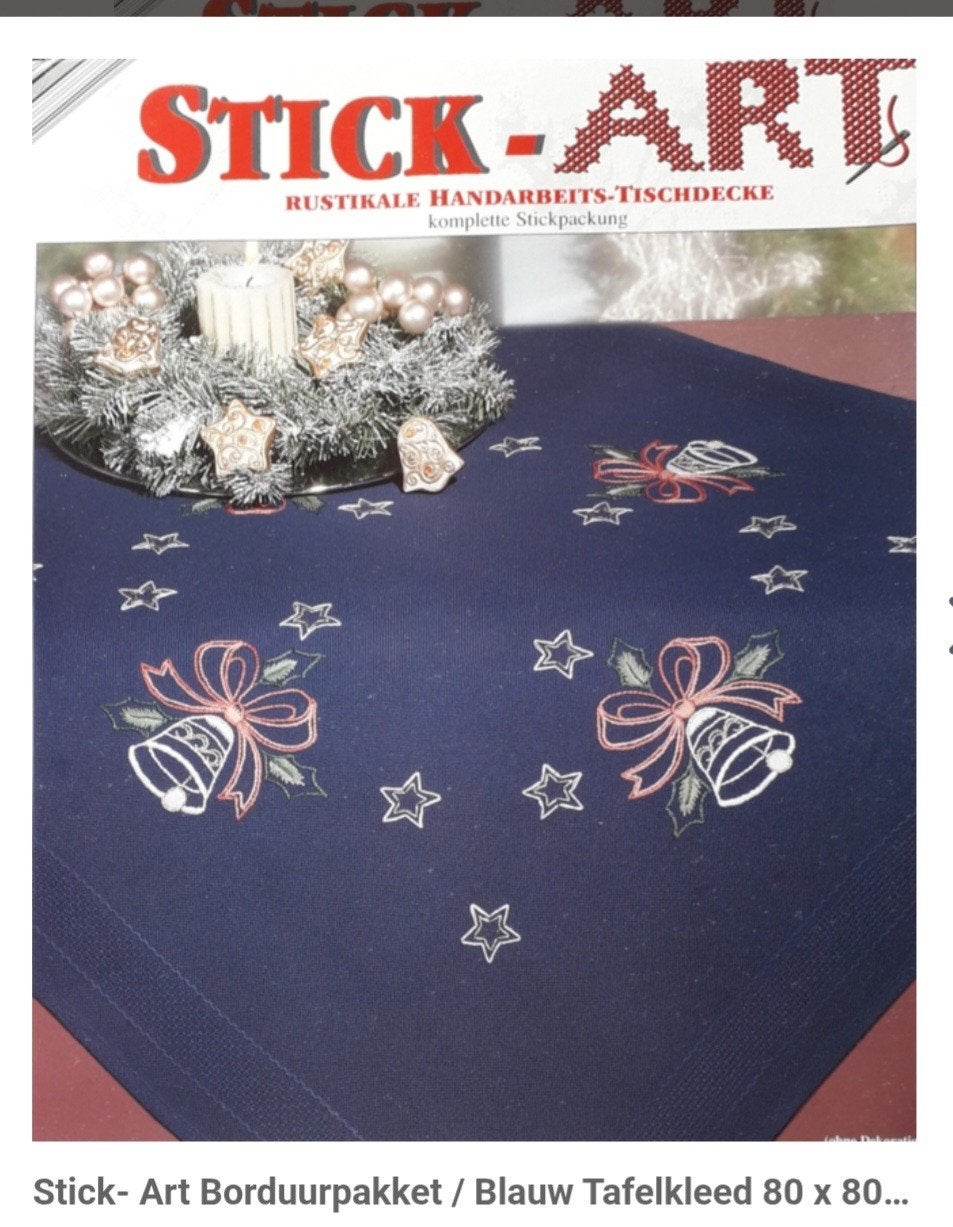 Nieuw Schitterend compleet kerst borduurpakket - tafelkleed, Hobby en Vrije tijd, Ophalen of Verzenden, Nieuw, Handborduren, Borduurpakket