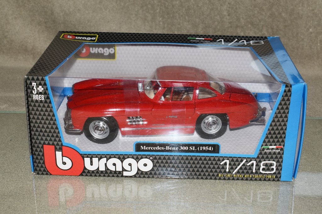 miniatuur auto 1:18 nieuw burago mercedes 300 sl 1954, Ophalen of Verzenden, Nieuw, Bburago