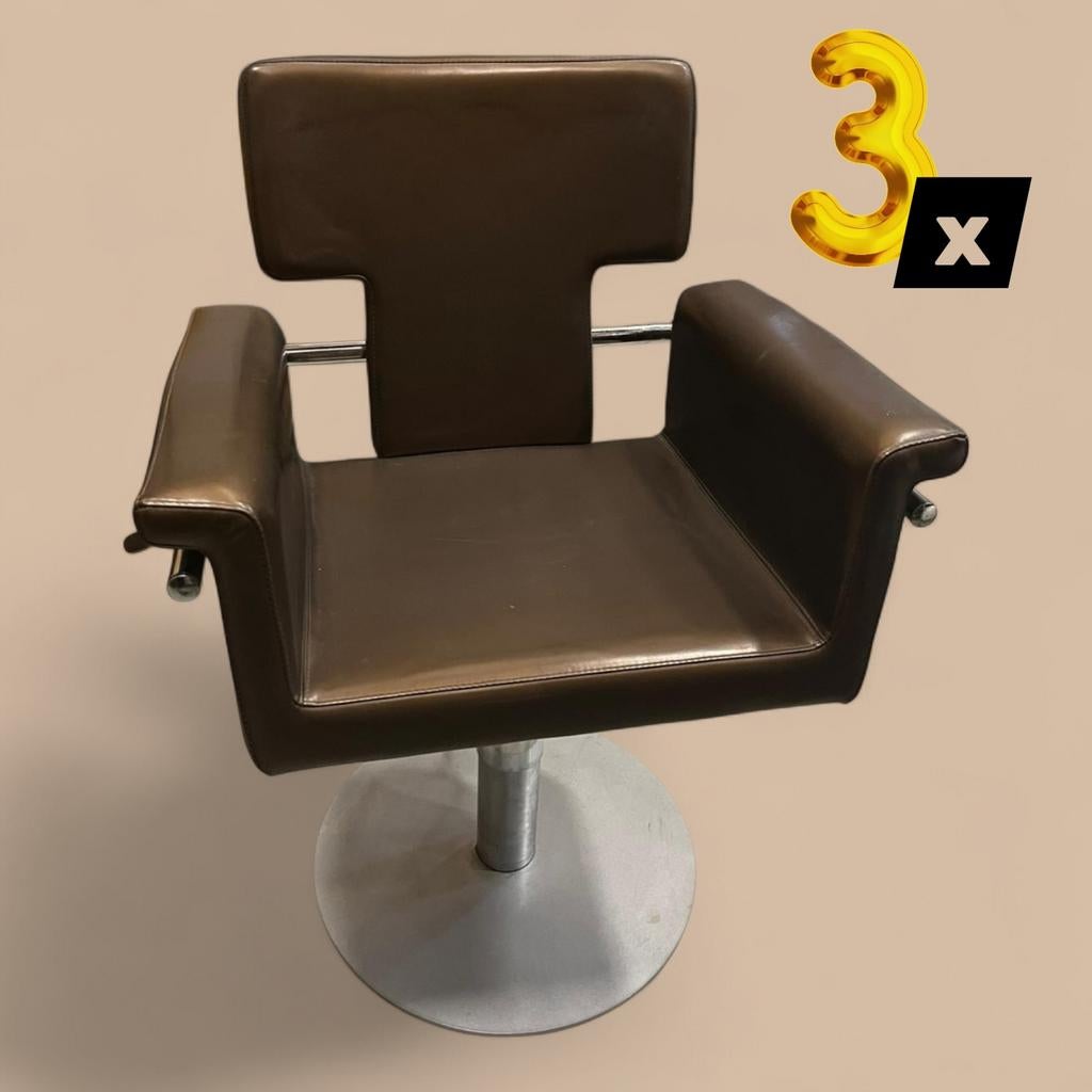Kapperstoelen 3x, Huis en Inrichting, Stoelen, Gebruikt, Drie, Ophalen