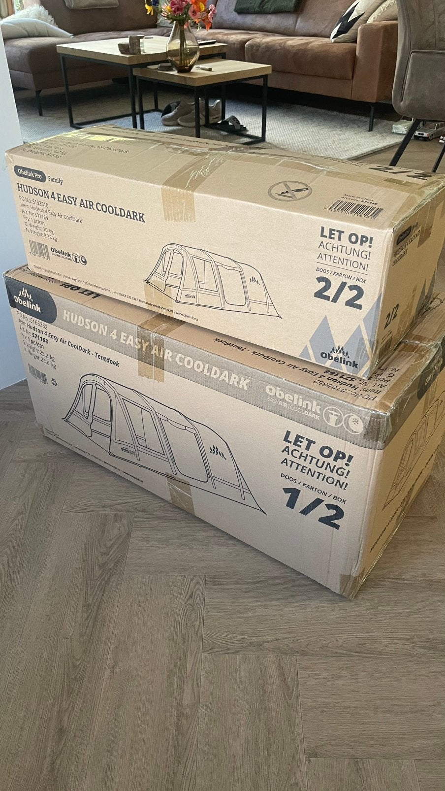NIEUWE Obelink Hudson 4 Poly Easy Air CoolDark tunneltent, Ophalen of Verzenden, Nieuw