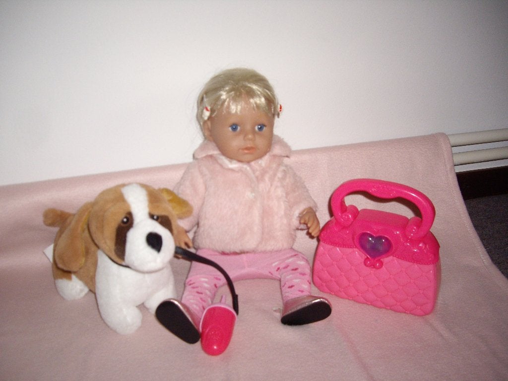 baby born sister met hondje en acc, Ophalen of Verzenden, Zo goed als nieuw, Babypop