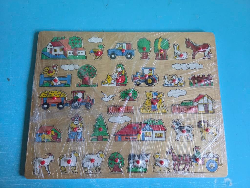 Houten Boerderij Puzzel voor Kinderen, Kinderen en Baby's, Speelgoed | Kinderpuzzels, Zo goed als nieuw, 6 maanden tot 2 jaar