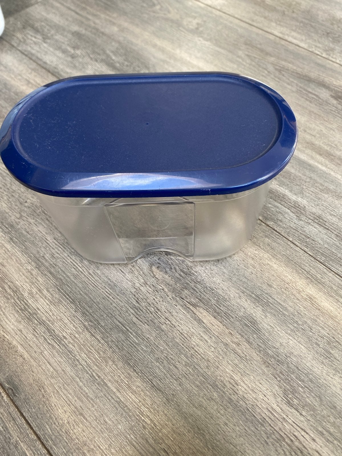 Voorraadpot met blauw deksel, Huis en Inrichting, Ophalen, Kunststof, Voorraadpot, Gebruikt