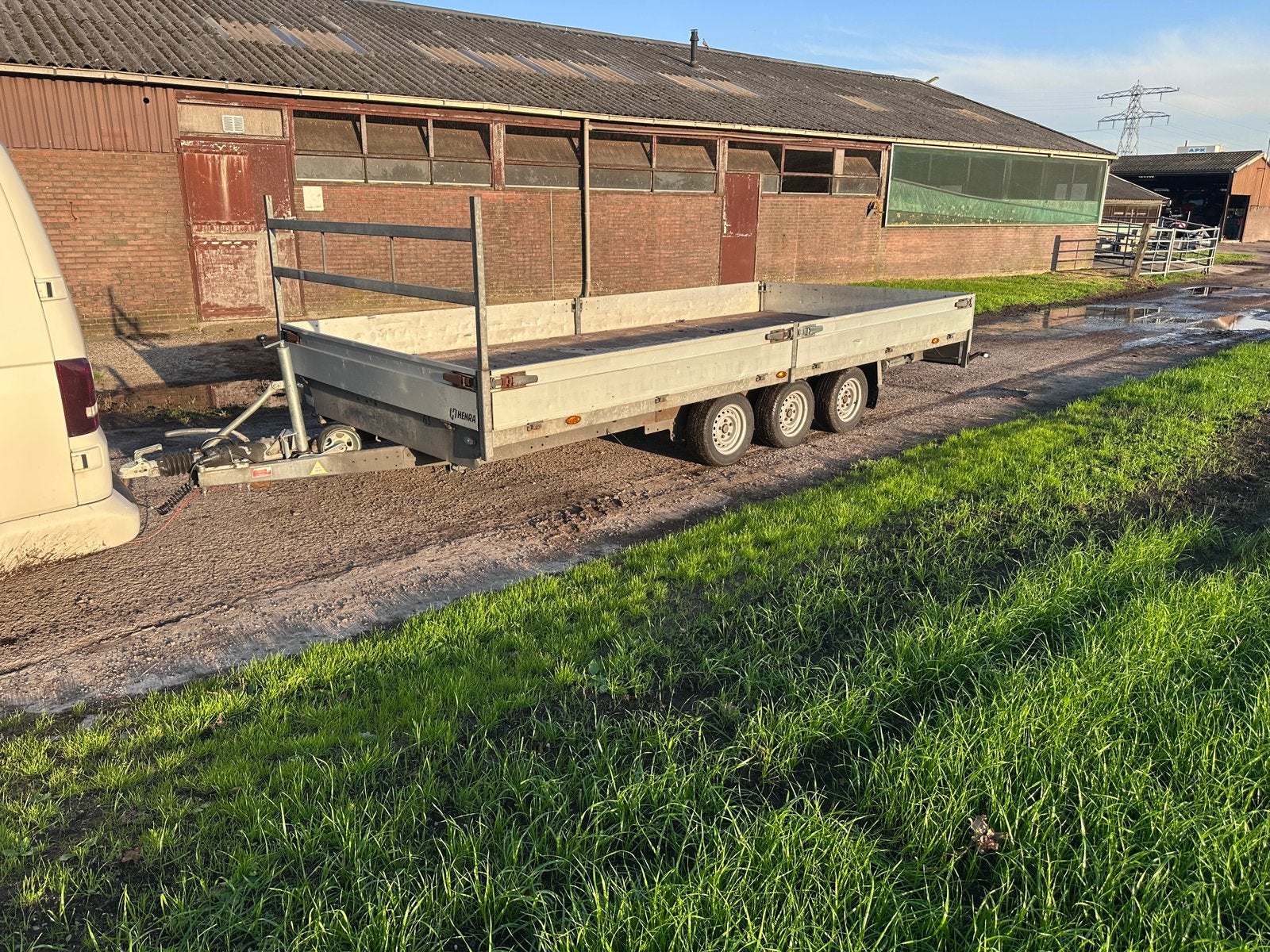 Henra 3500kg plateauwagen platte aanhanger 5meter., Ophalen