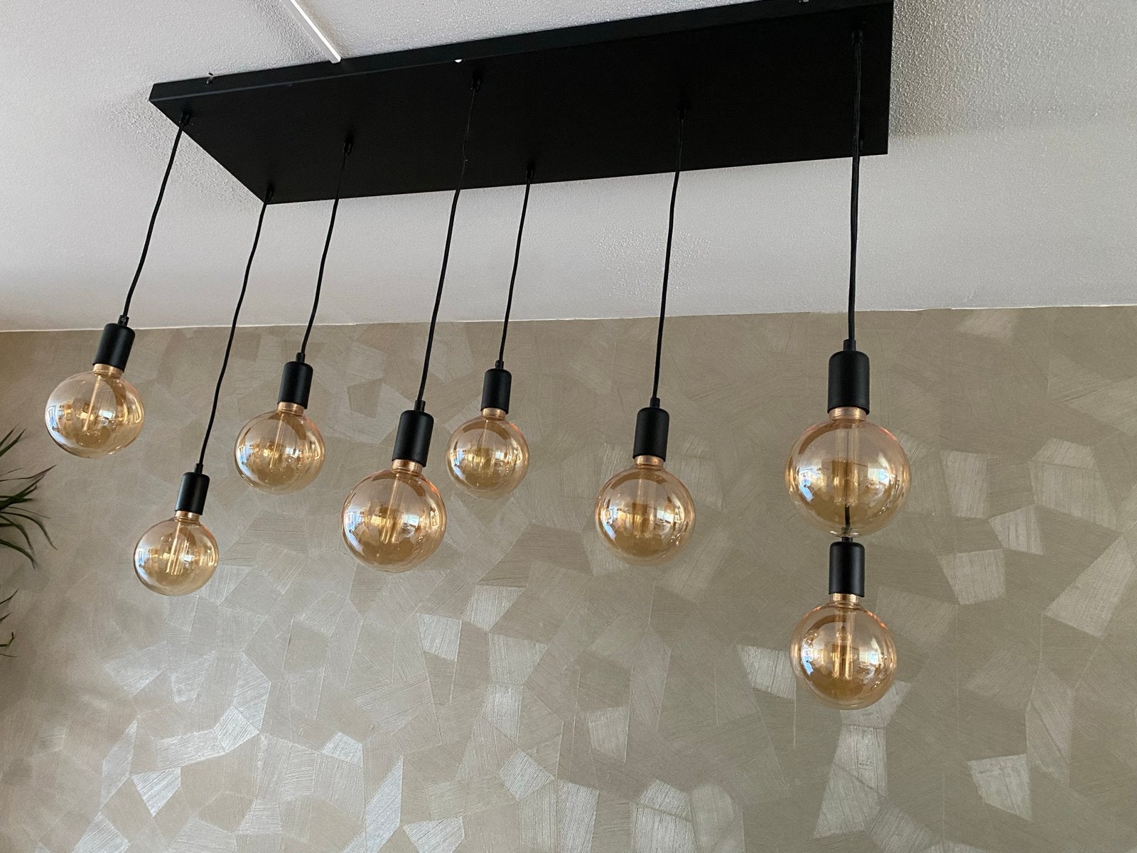 Straluma hanglamp met 8 Edison LED lampen, Ophalen, Zo goed als nieuw, Metaal, E27 (groot)