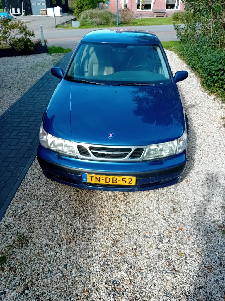 Saab 9-5 2.0 T AUT 1998 Blauw, Auto's, 1800 kg, Beige, Blauw, Lederen bekleding