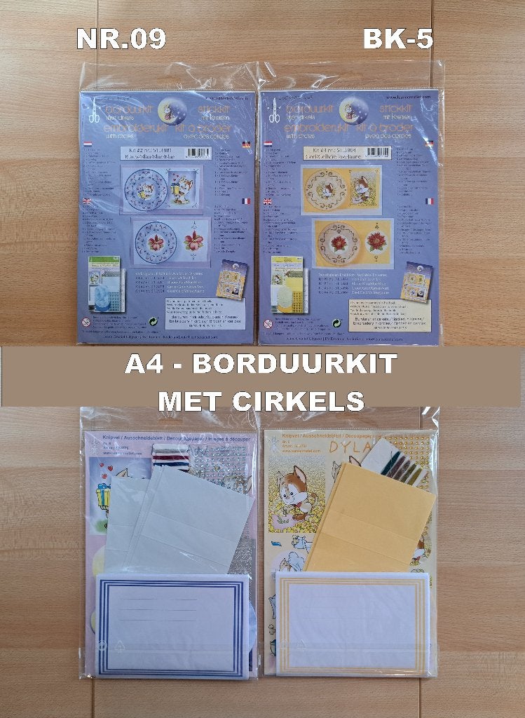 nr.09...A4-BORDUURKIT met cirkels VOOR KAARTEN MAKEN, Hobby en Vrije tijd, Kaarten | Zelf maken, Ophalen of Verzenden, Nieuw, Overige thema's