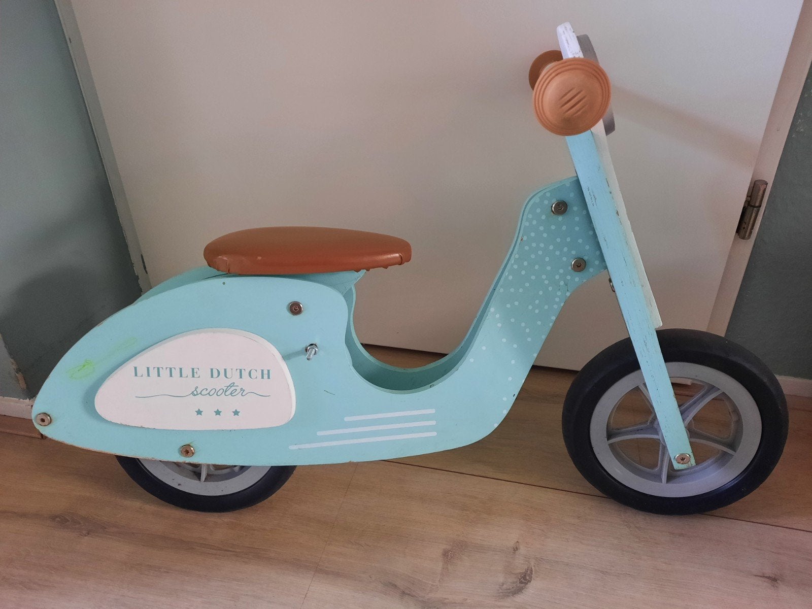 Little Dutch Houten Loopfiets Scooter Mint, Fietsen en Brommers, Ophalen of Verzenden, Gebruikt, Minder dan 16 inch, Little Dutch