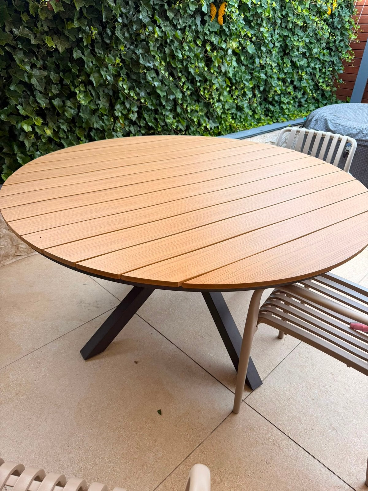 Ronde tuintafel, Tuin en Terras, Ophalen, Zo goed als nieuw, Rond, Aluminium