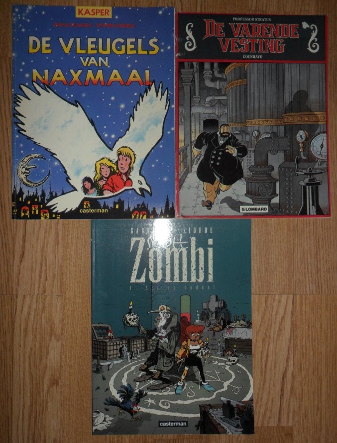 3x/ KASPER - Desberg & De Moor + Professor Stratus + ZOMBI, Meerdere stripboeken, Ophalen of Verzenden, Gelezen