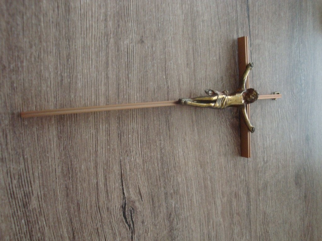 oude koperen kruis, Antiek en Kunst, Ophalen of Verzenden