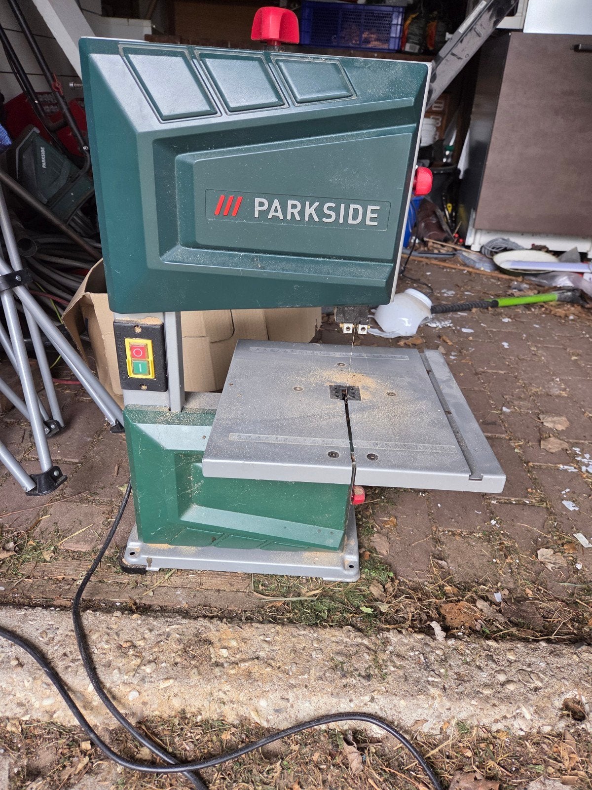 Parkside bandzaagmachine, Doe-het-zelf en Verbouw, Gereedschap | Zaagmachines, Ophalen, Gebruikt, 70 mm of meer, Parkside