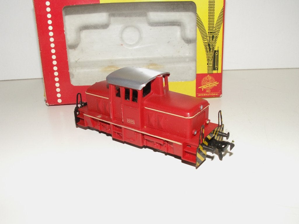 Fleischmann 1306 rood diesellocje met ovp, Gebruikt, Fleischmann, Ophalen of Verzenden, Analoog