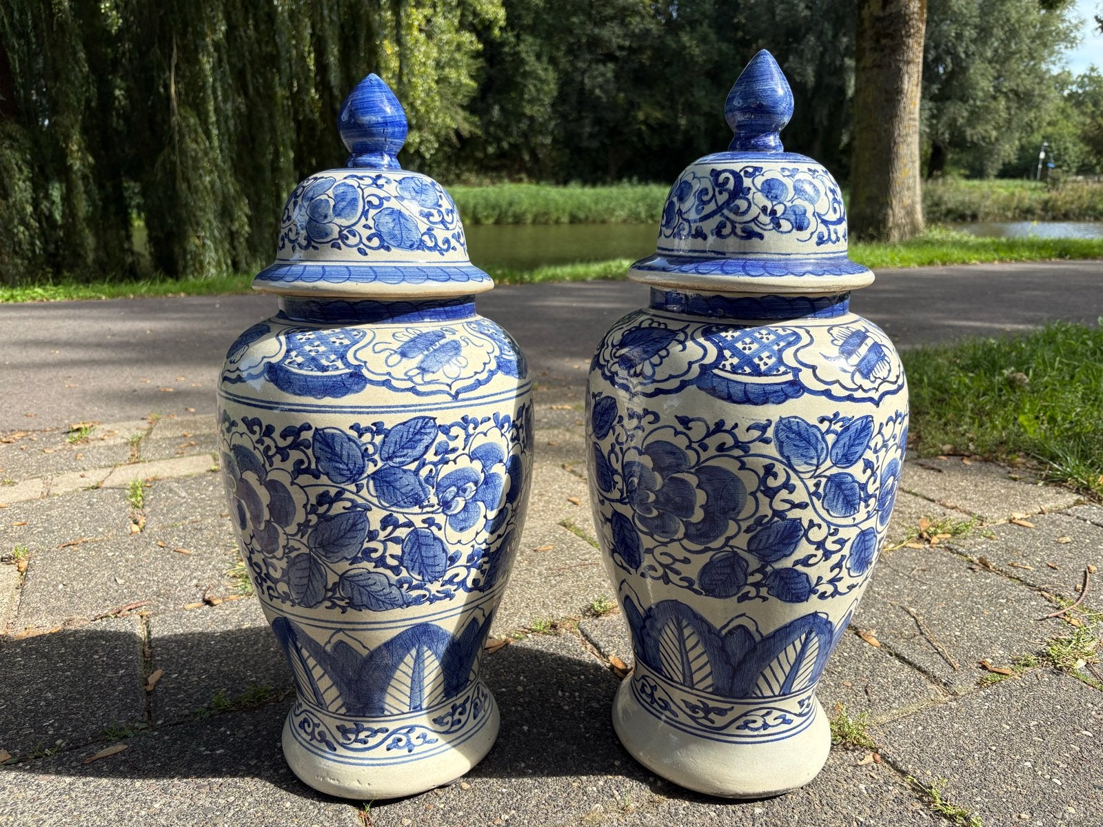 Prachtige XXL Chinoise Vazen - Blauw-wit Keramiek, Ophalen of Verzenden