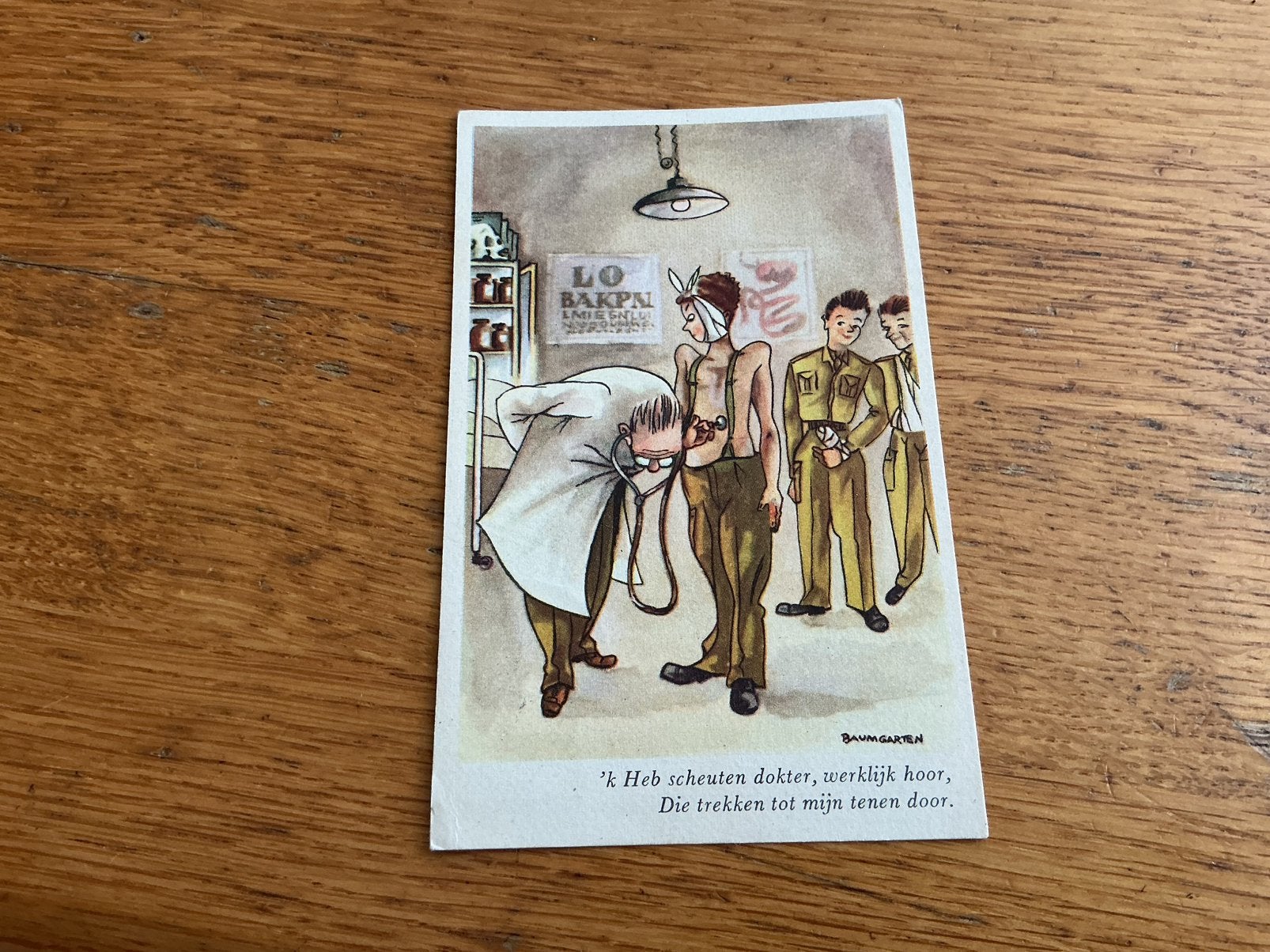 O579 militair humor Illustrator Baumgarten, Ophalen of Verzenden, Overige thema's