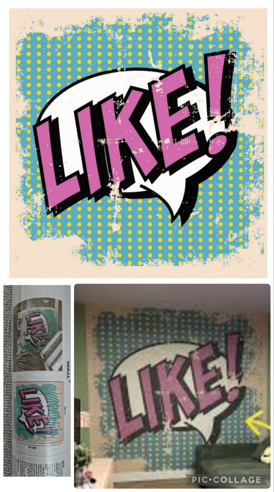 Nw Fotobehang Pop Art kunst 265x280 twv 65€, Blauw, Ophalen of Verzenden, Walltastic, Fotobehang