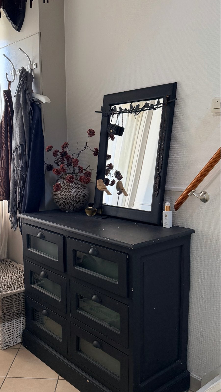 Zwart dressoir met 6 lades - 100x89,5x44cm, Ophalen, Gebruikt, 100 tot 150 cm, Met lade(s)