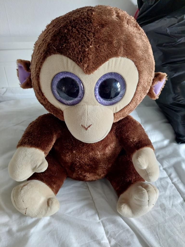 Ty Beanie Boo Coconut Aap Knuffel - Groot formaat, Overige karakters, Ophalen of Verzenden, Middelgroot (20 tot 80 cm), Bruin