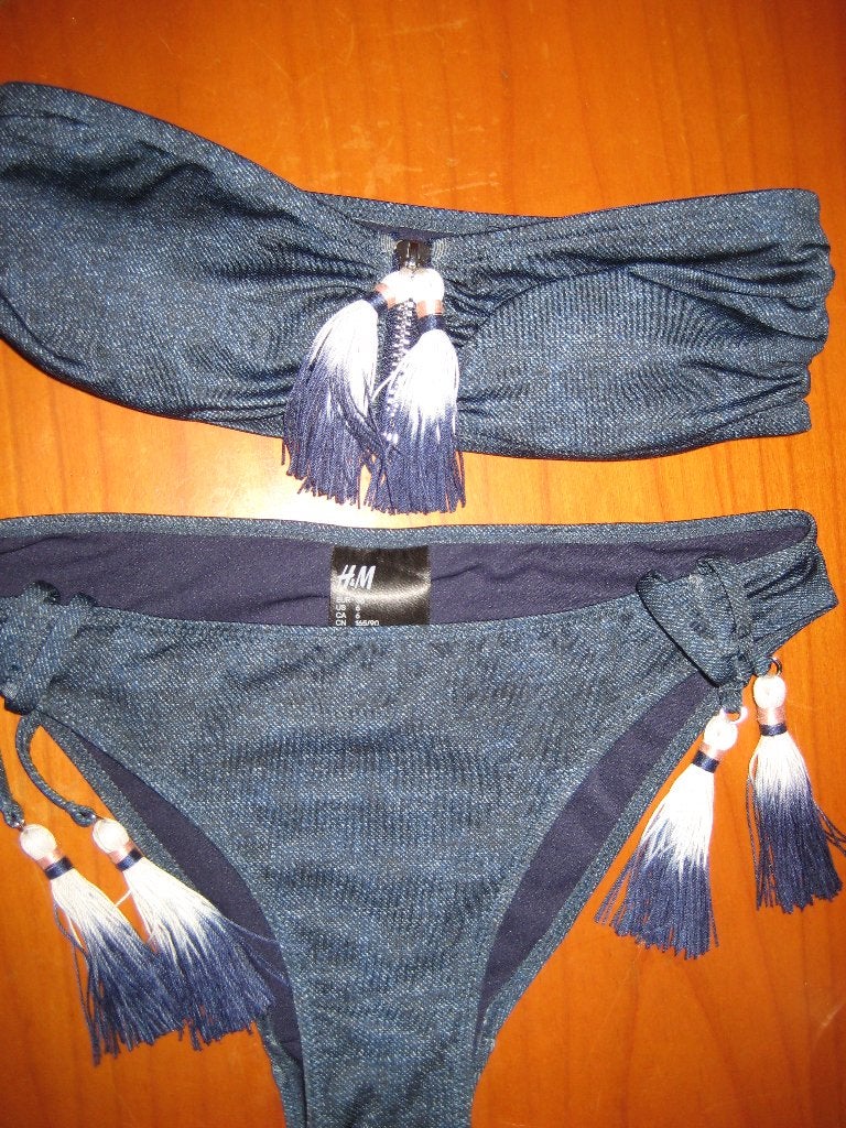 Blauwe bikini, 36, H+M, Ophalen of Verzenden, Zo goed als nieuw, Blauw, Bikini