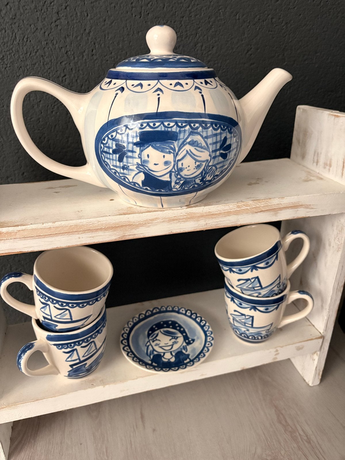 Blond Amsterdam Delfts Blond 6-delig servies, Huis en Inrichting, Keramiek, Ophalen of Verzenden, Zo goed als nieuw, Delftsblauw