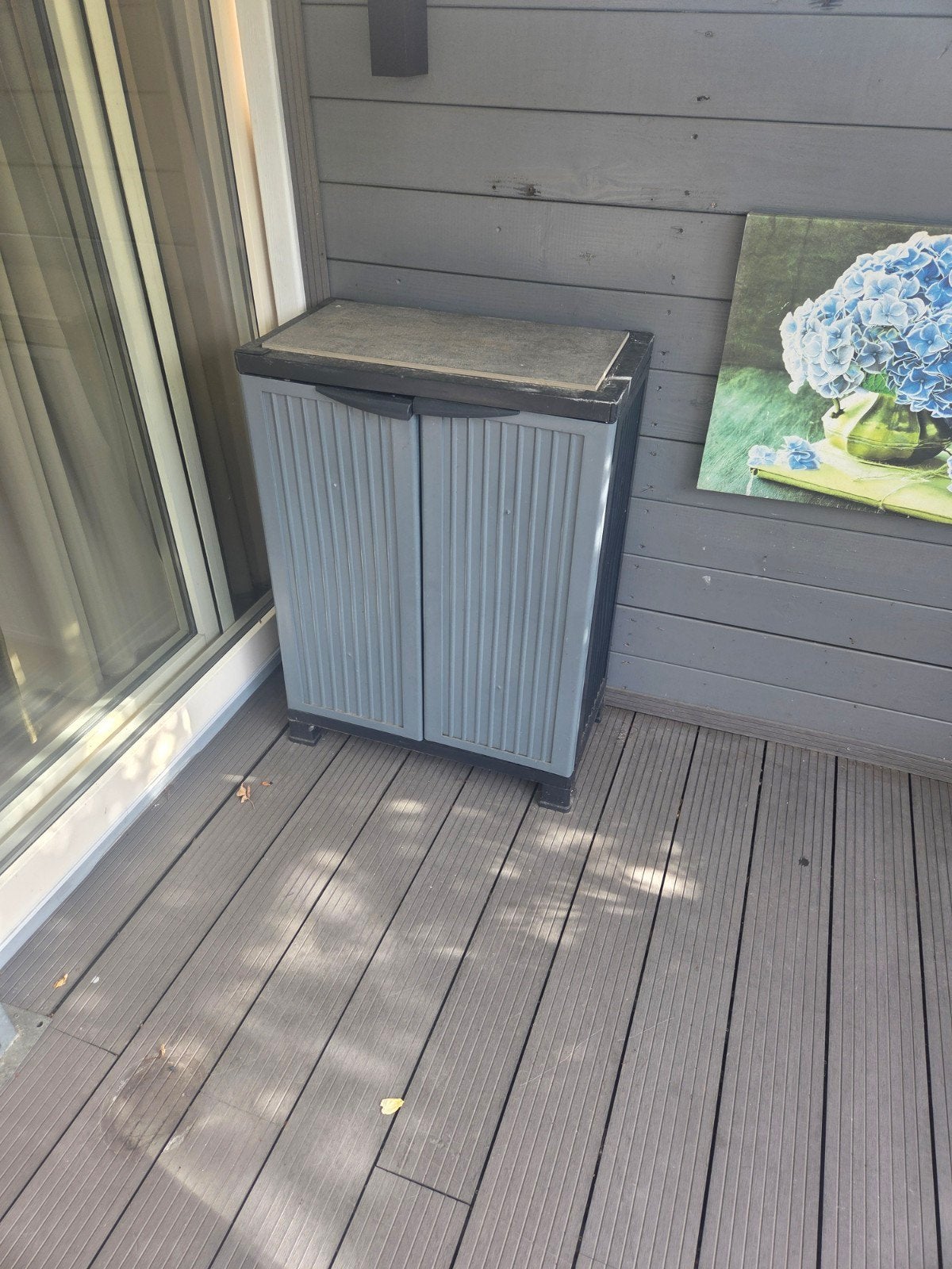 Kunststof opbergkast voor buiten - Grijs, Tuin en Terras, Ophalen, Gebruikt, Kunststof, Overige typen