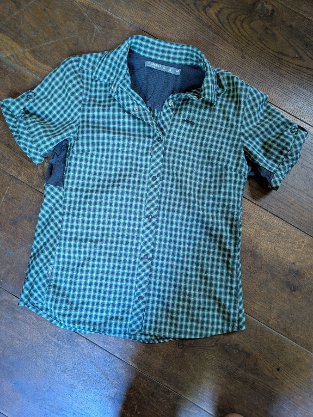Icebreaker Merino Geruit Shirt Korte Mouw Maat M, Maat 38/40 (M), Ophalen of Verzenden, Icebreaker, Korte mouw