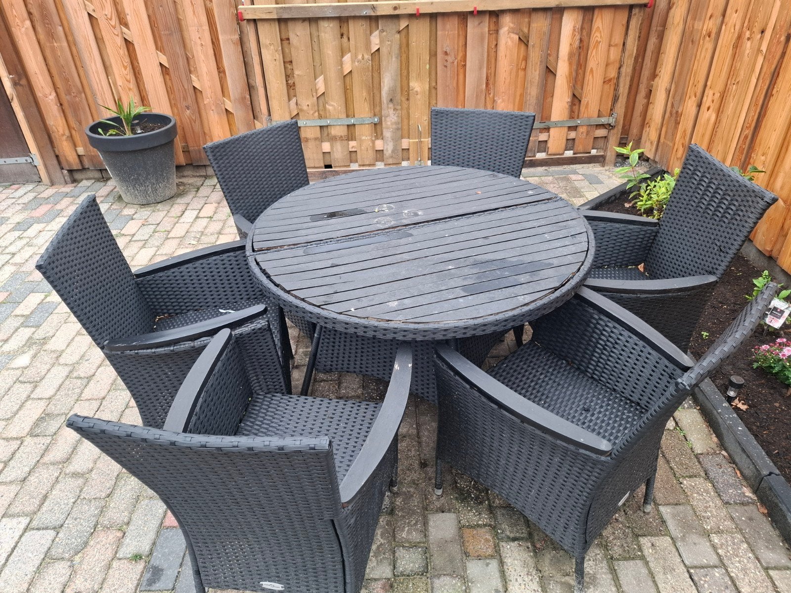 tuinset met 6 stoelen, Ophalen, Gebruikt, 6 zitplaatsen, Tuinset