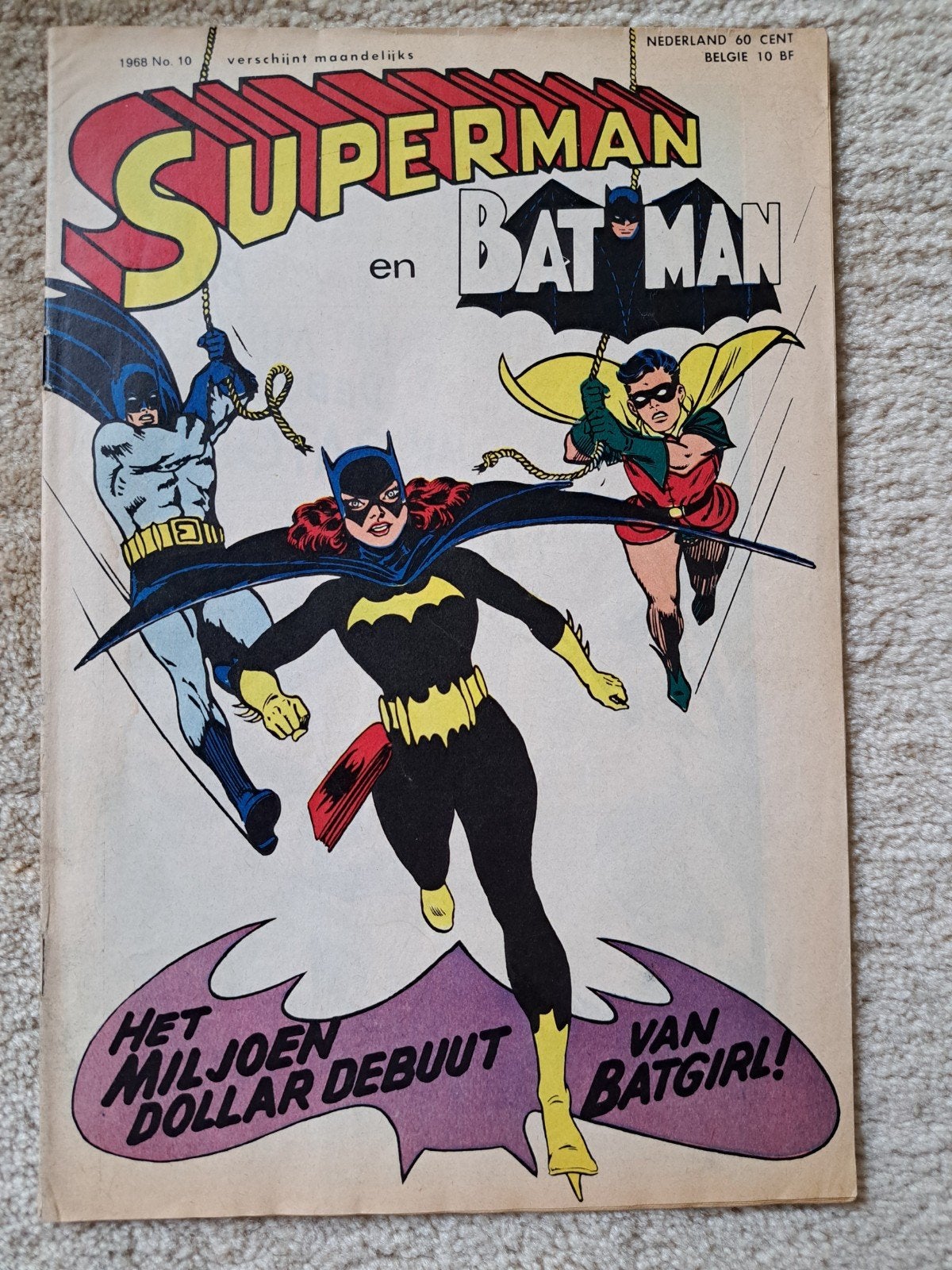 Superman en Batman nr. 10 uit 1968 - 1e optreden Batgirl, Boeken, Eén comic, Ophalen of Verzenden, Gelezen, Europa