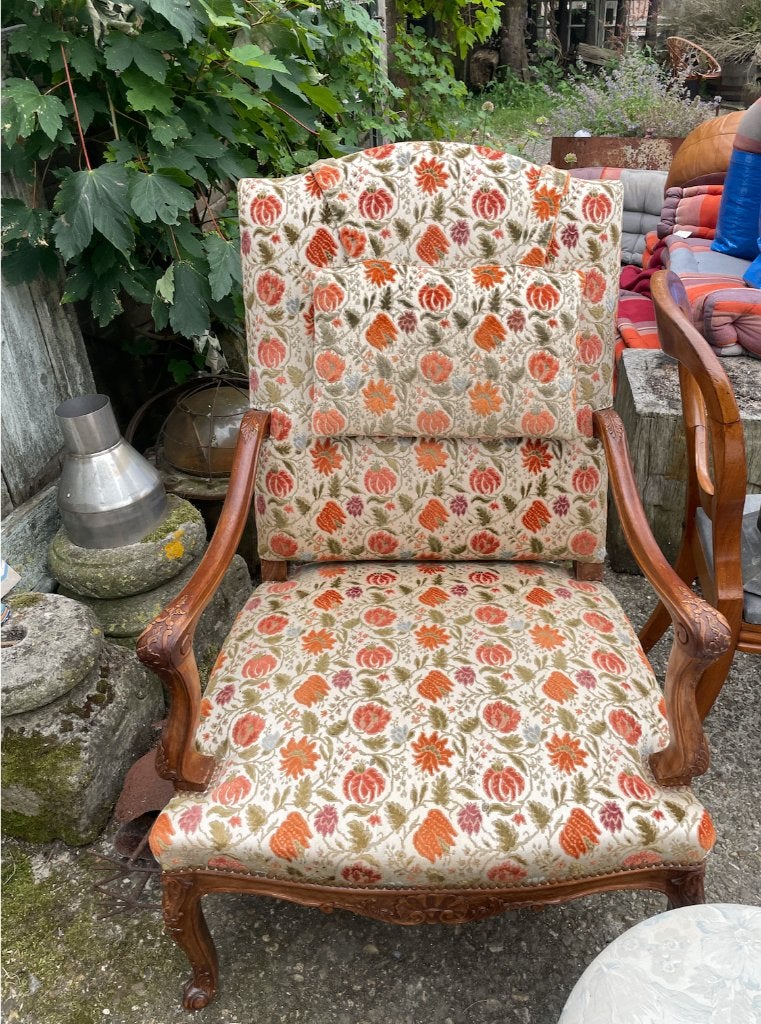 louise seize fauteuil bloemmotief boho hippie stoel, Ophalen