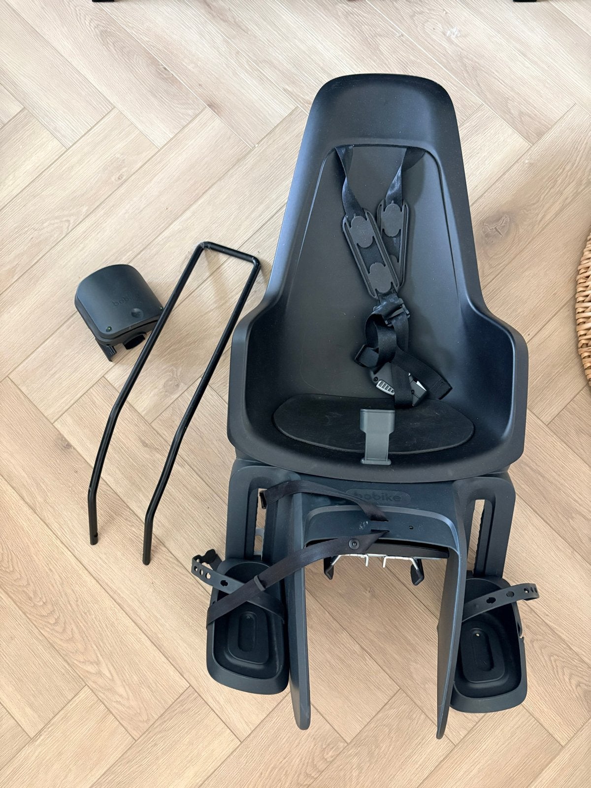 Bobike ONE Maxi kinderzitje voor achterop de fiets - Zwart, Ophalen, Achterzitje, Voetsteuntjes, 9 t/m 18 kg