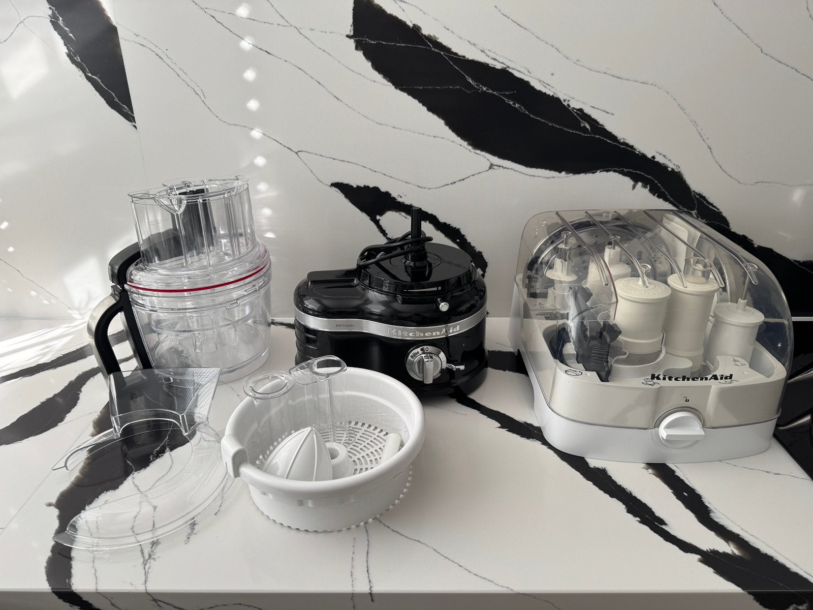Complete kitchenAid foodprocessor/keukenmachiene, 4 liter of meer, Ophalen of Verzenden, Nieuw, 3 snelheden of meer